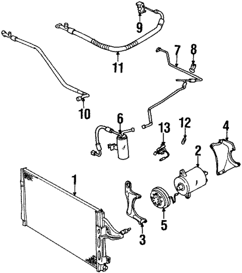 Condenser, Compressor & Lines for 1998 Saturn SC1 #0