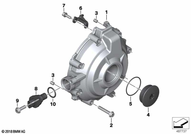 11147108058 - Engine: Alternator Cover - Black for BMW-Motorrad Image image