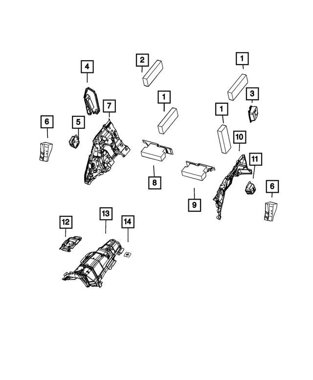 68542779AA - Interior Trim: Silencer Stuffer for Jeep: Grand Cherokee L Image
