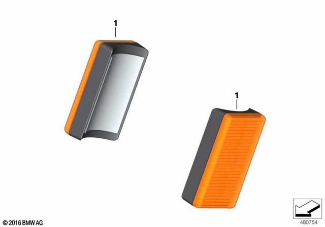 63148565207 - Lights: Rear Reflector Yellow -  for BMW-Motorrad Image