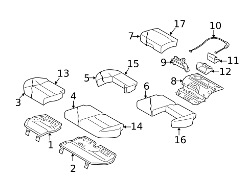 Rear Seat Components for 2007 Volvo S40 #1
