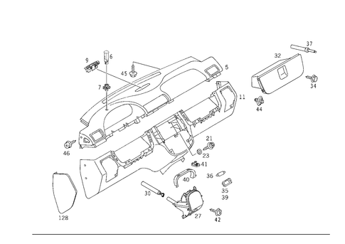 Instrument Panel with Glove Box, Body Parts for Passenger Airbag for 2000 Mercedes-Benz ML320 #1