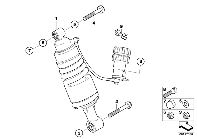 33537729297 - : Spring Strut, Rear for BMW-Motorrad Image