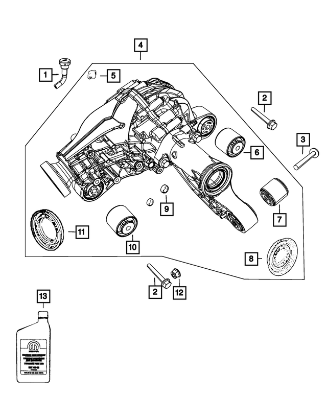 68084188AB - Front Axle;195 MM; Differential and Drive Line: Axle Vent for Mopar Image image