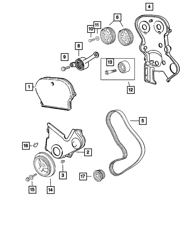 4648934AA - Engine 2.4L Four Cylinder: Timing Belt Cover for Mopar Image