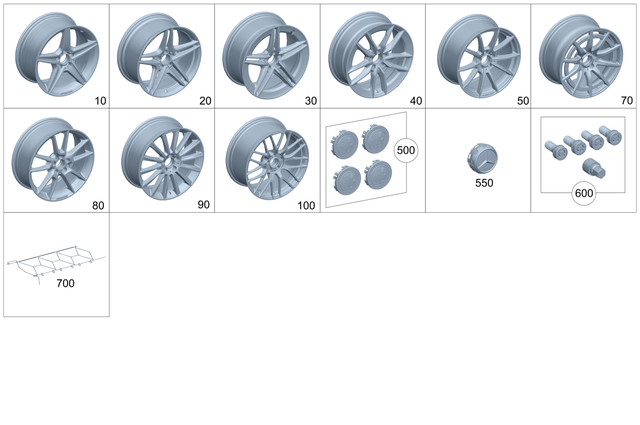 2054015700 - Wheels and Accessories: Spoke Wheel for Mercedes-Benz Image