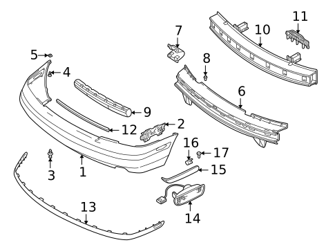 Bumper & Components - Rear for 2000 Volvo V40 #0