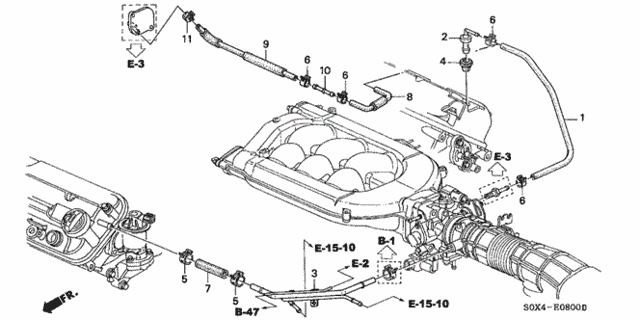 Breather Tube (-'01) for 2000 Honda Odyssey #0