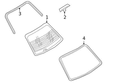 Glass & Hardware - Back for 2002 Nissan Sentra #0