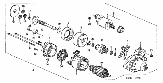 Starter Motor (Denso) (Type-S) for 2005 Acura RSX #0