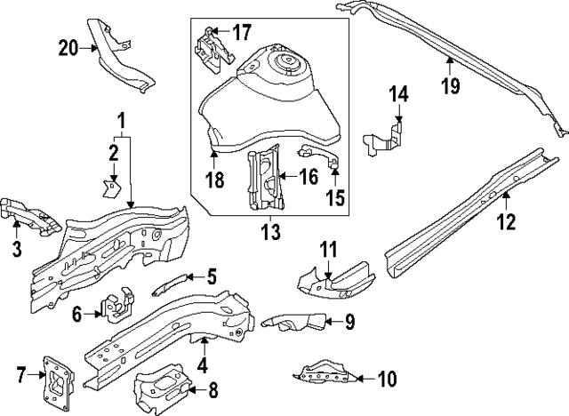 5Q0823402B - : Fender Apron Bracket for Audi Image