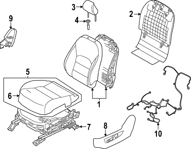876509CM5A - Body: Seat Back Assembly for INFINITI: QX50, QX55 Image