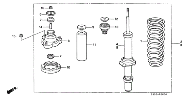Front Shock Absorber for 2000 Honda Prelude #0