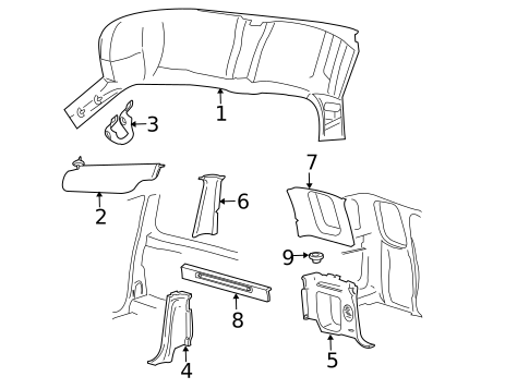 Interior Trim - Cab for 2001 Ford F-150 #1