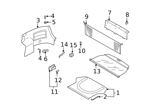 Interior Trim - Rear Body for 2004 Kia Rio #1