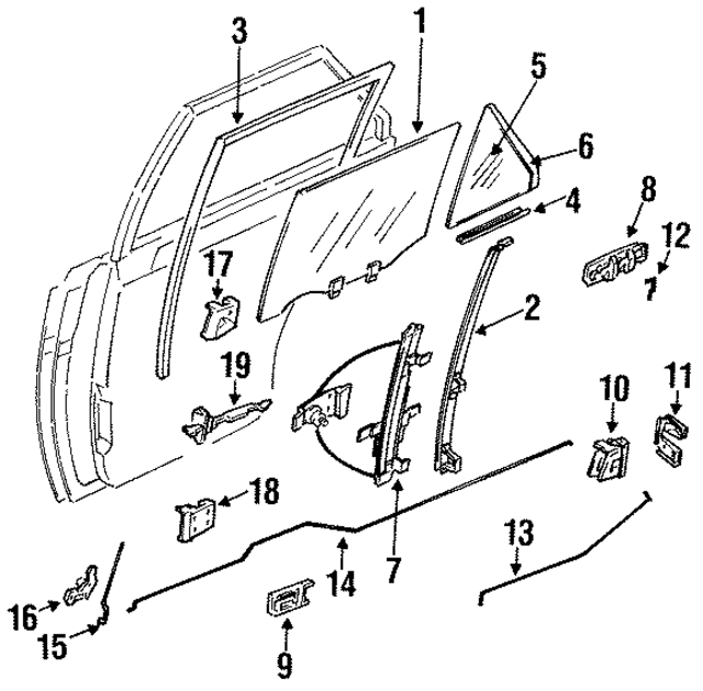 82263Q5300 - : Door Glass for Nissan: Sentra Image