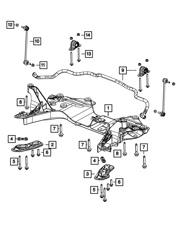 68243407AA - Frame, Bumper and Fascia: Crossmember Bracket, Left for Mopar Image