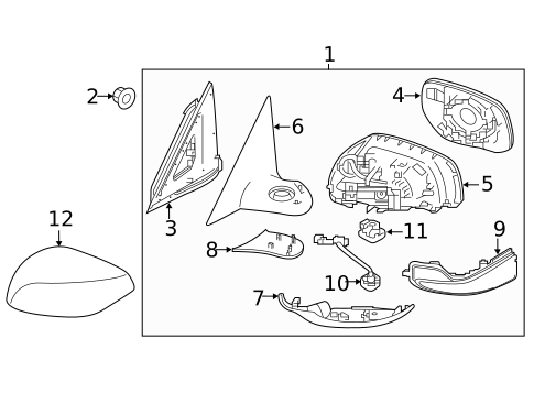 Outside Mirrors for 2019 INFINITI Q70L #0