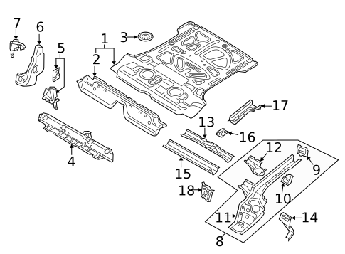 Rear Floor & Rails for 2017 Audi Q3 #0