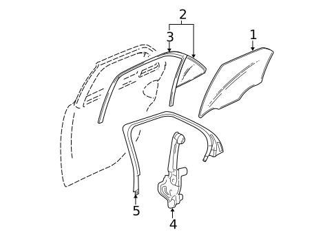 Glass - Rear Door for 2009 Cadillac STS #0