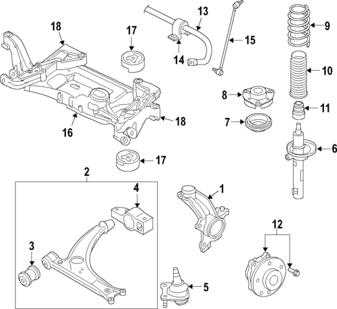 Front Suspension for 2008 Volkswagen R32 #0