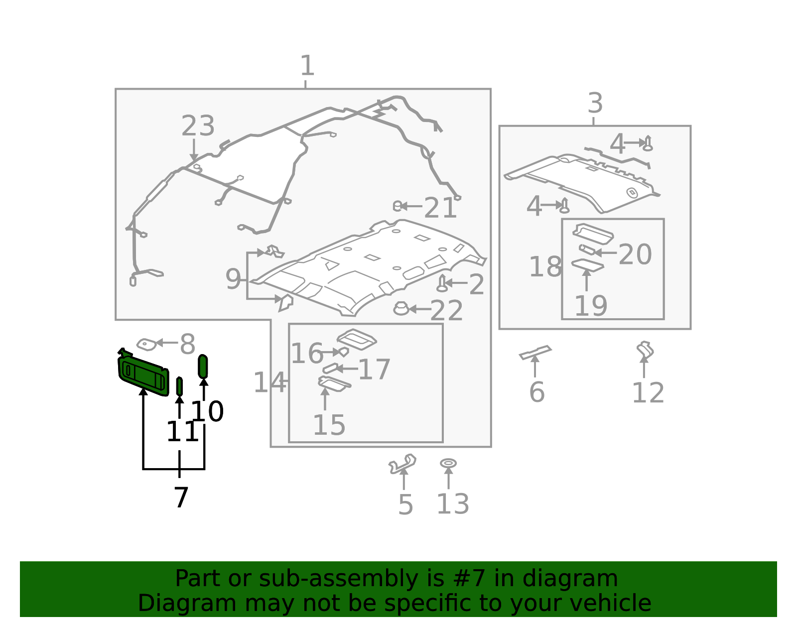 2007-2014 GM Light Cashmere Passenger Side Sunshade 22850311 GM ...