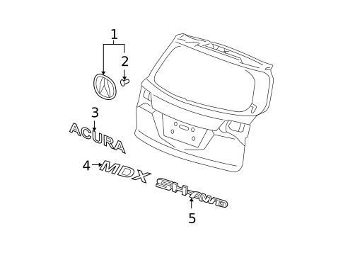 Exterior Trim - Lift Gate for 2011 Acura MDX #0