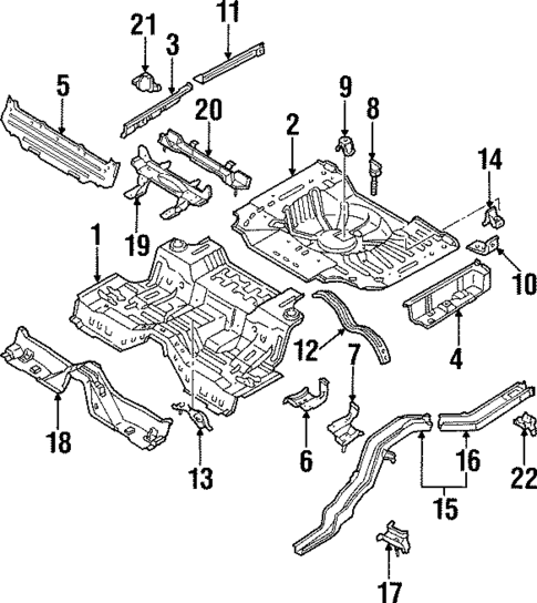 Rear Floor & Rails for 1997 INFINITI Q45 #0