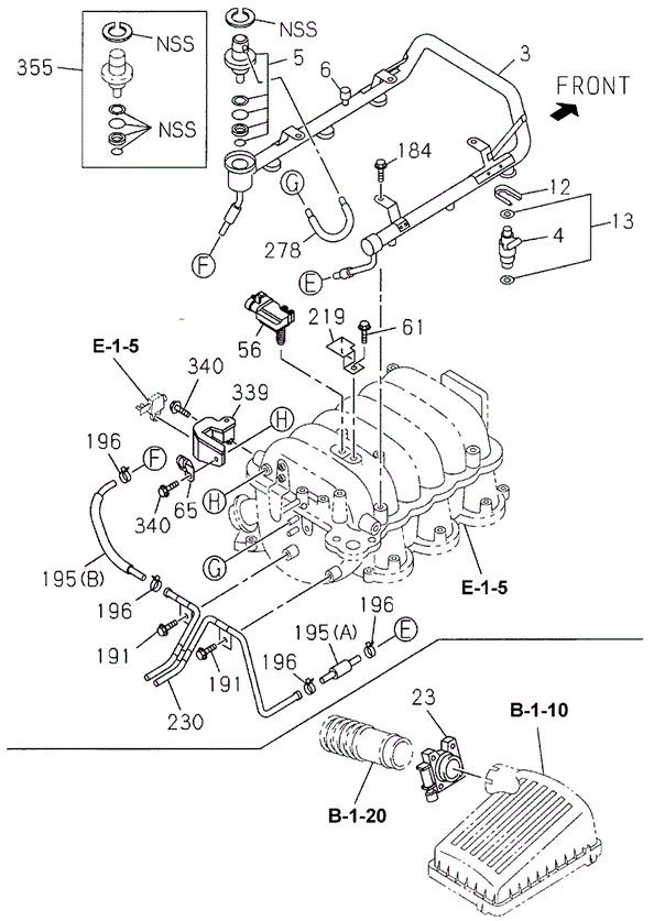 ECGI System - Injectors (FR:9804) for 2002 Honda Passport #0