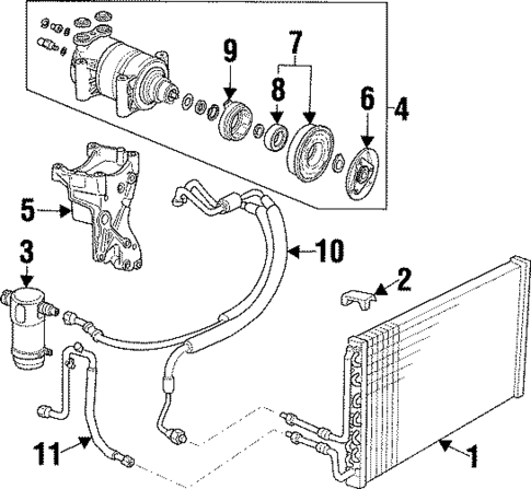 Condenser, Compressor & Lines for 1999 Isuzu Hombre #0