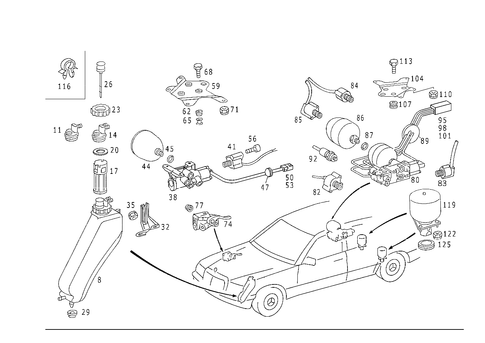 Oil Tank & Valves of Hydraulic System for 1993 Mercedes-Benz 300TE #0