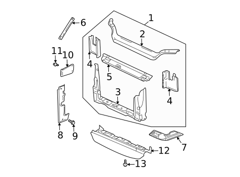 Radiator Support for 2006 Buick Rendezvous #0