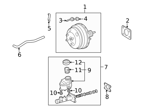 Master Cylinder - Components On Dash Panel for 1996 Toyota Tacoma #0