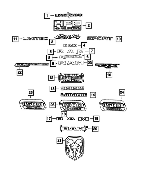 Nameplates for 2024 Ram 1500 #0