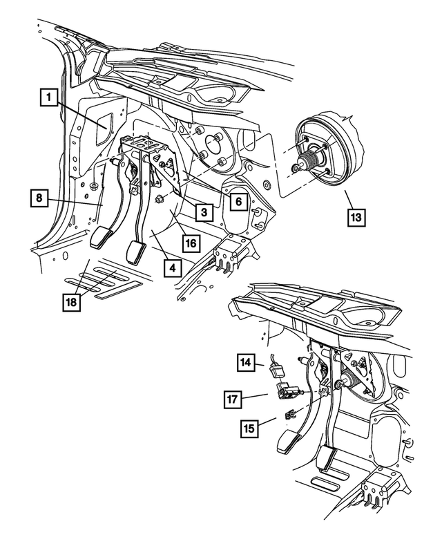 5273101AA - Clutch: Brake Pedal Pivot Shaft for Mopar Image