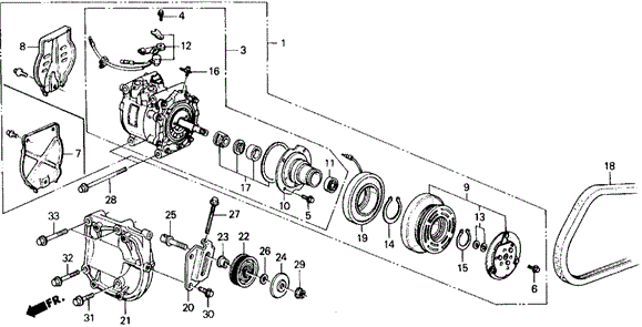 A/C Compressor (Sanden) for 1991 Honda Civic #0