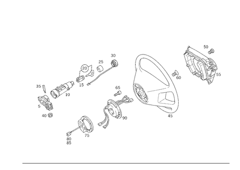 Steering Wheel and Steering Wheel Lock for 1993 Mercedes-Benz 600SL #1