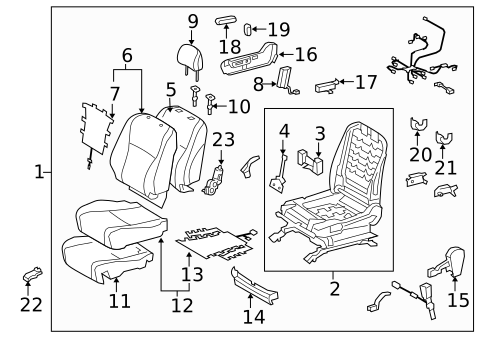 Passenger Seat Components for 2010 Toyota Highlander #0