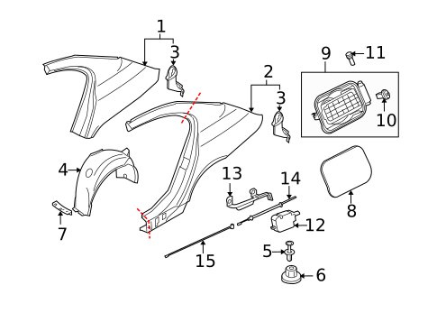 Quarter Panel & Components for 2008 BMW 535xi #0