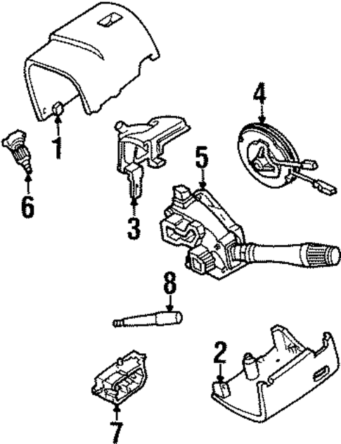 Shroud, Switches & Levers for 1999 Lincoln Town Car #0