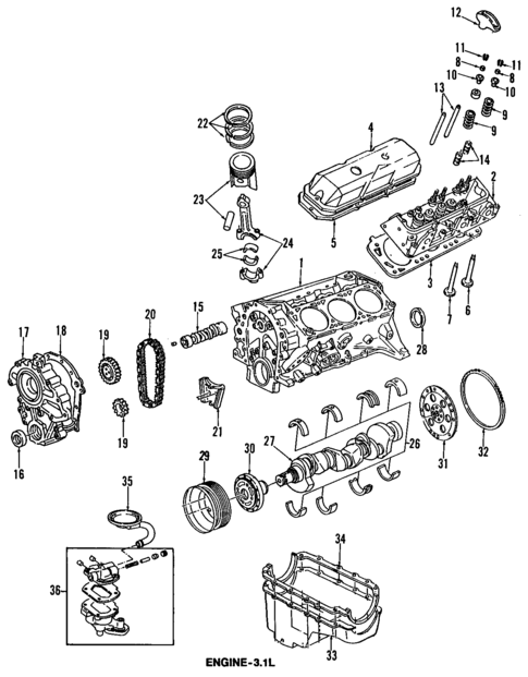 Engine Parts for 1991 Isuzu Rodeo #0