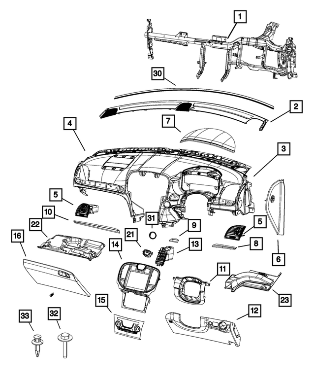 1QD23DX9AF - Interior Trim: Instrument Panel End Cap, Left for Mopar Image