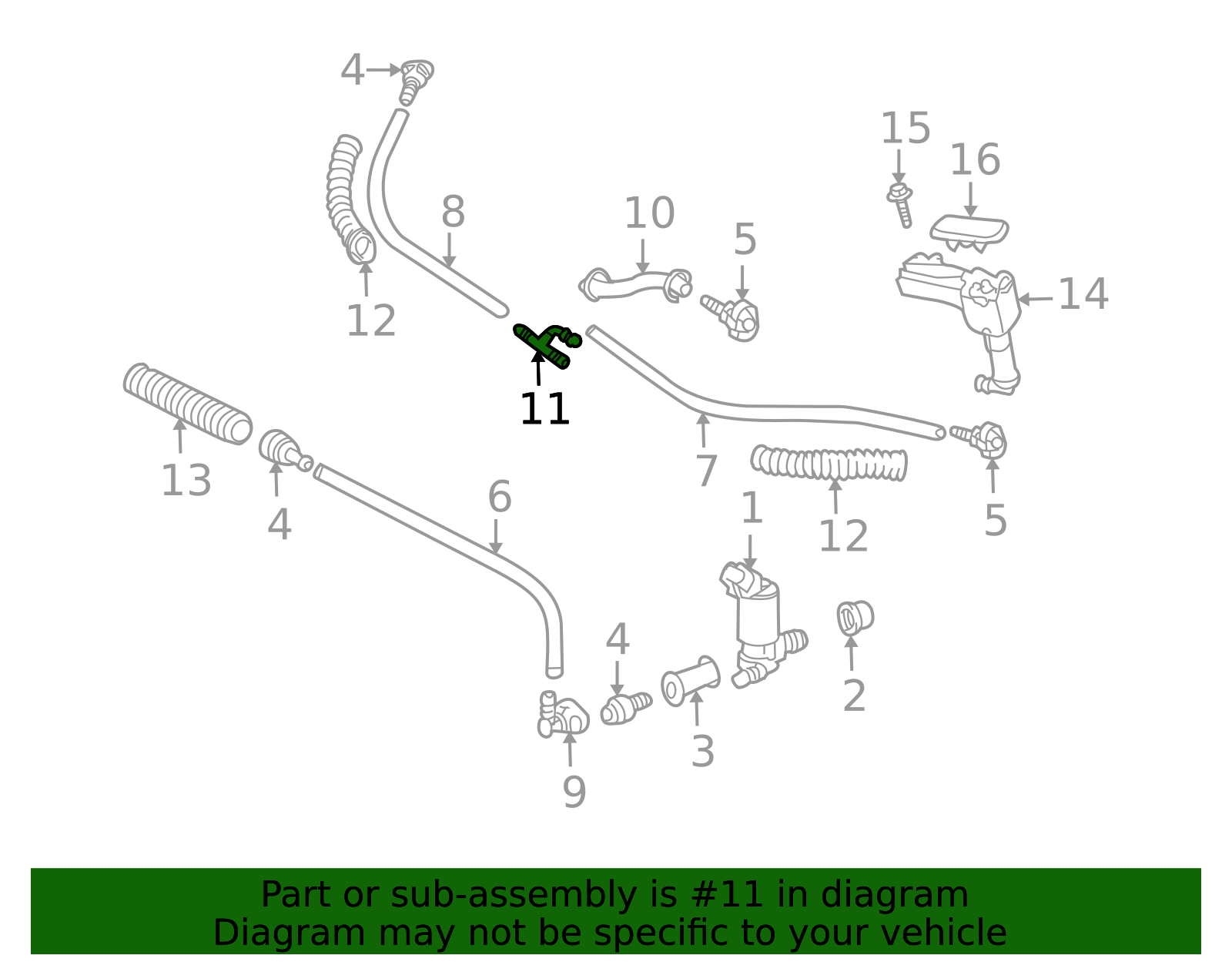 85279-33020 - Headlight Washer Hose Connector 2008-2011 Toyota Land ...
