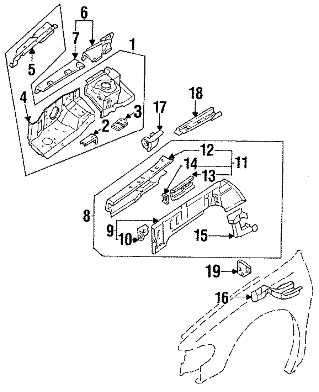 641100B730 - : Upper Rail for Nissan Image