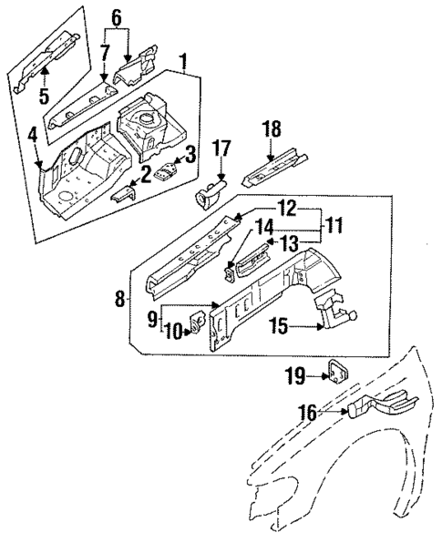 Structural Components & Rails for 1993 Nissan Quest #0