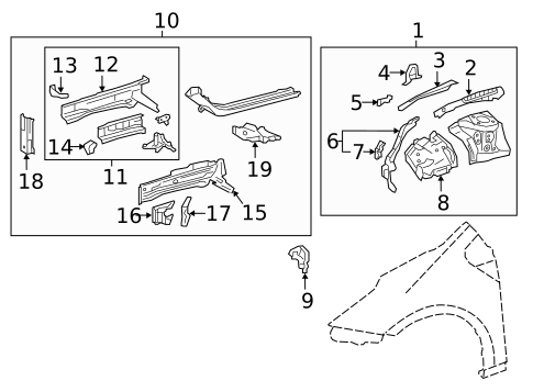 Structural Components & Rails for 2021 Toyota Prius Prime #0