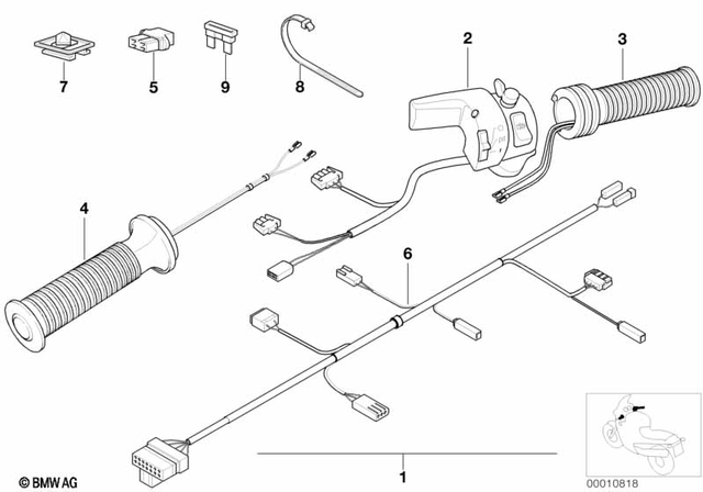 61317709712 - : Combination Switch F Htd Handlebar Grip for BMW-Motorrad Image