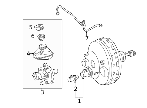 Master Cylinder - Components On Dash Panel for 2012 Mercedes-Benz CL600 #0