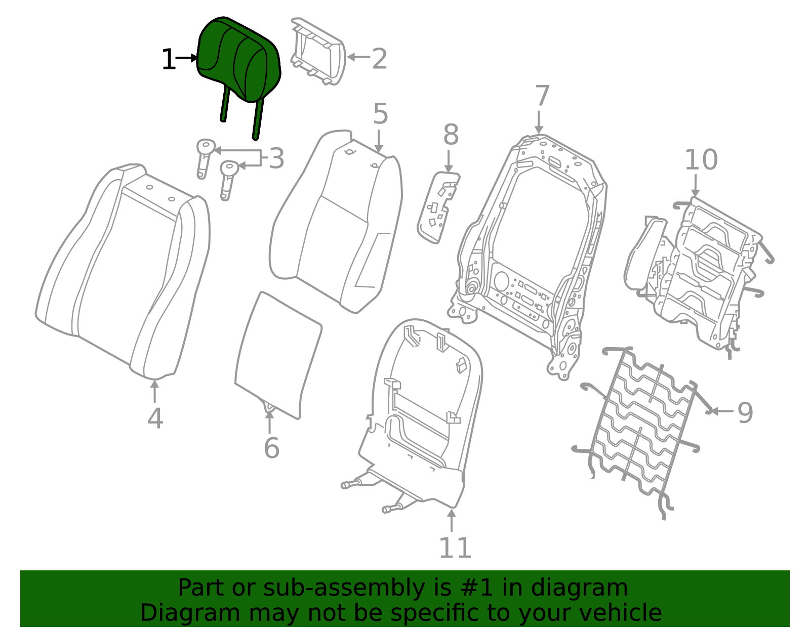 LR182948 - High-Quality Headrest for 2018-2023 Land Rover Range Rover ...