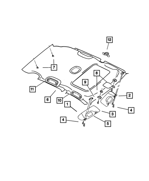 Headliner and Visor for 2002 Chrysler PT Cruiser #0